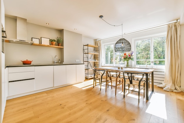 Dining area in a minimalist style