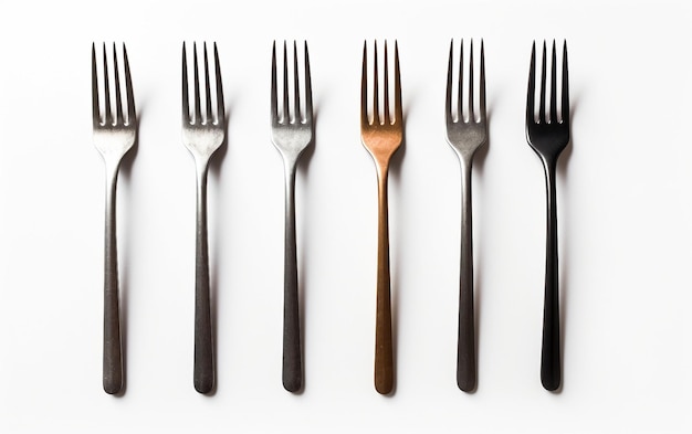 Dining Forks Isolated on White Background Generative AI