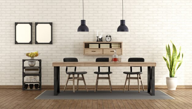 Dining room in industrial style