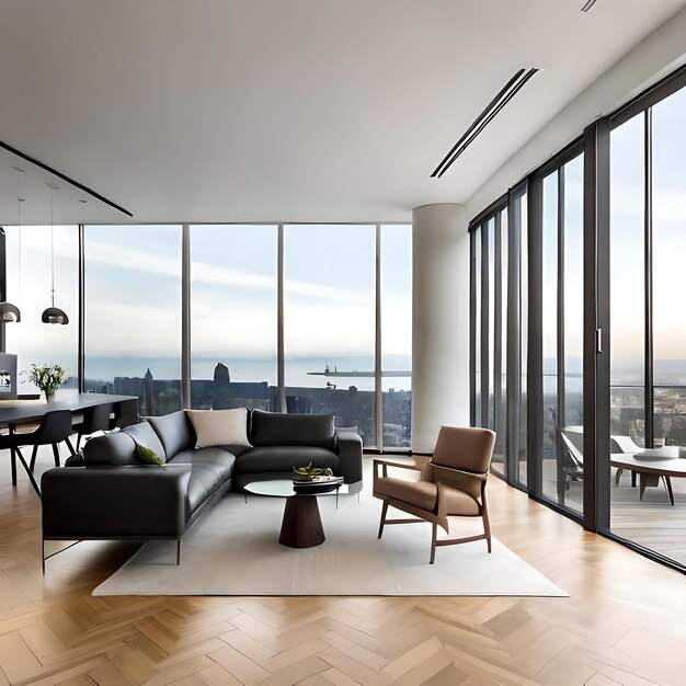 A dining room with a table and chairs