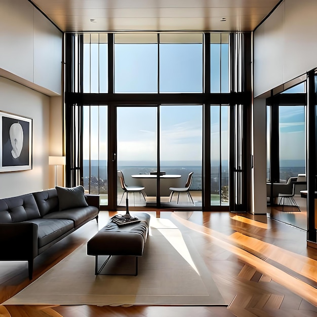 A dining room with a table and chairs