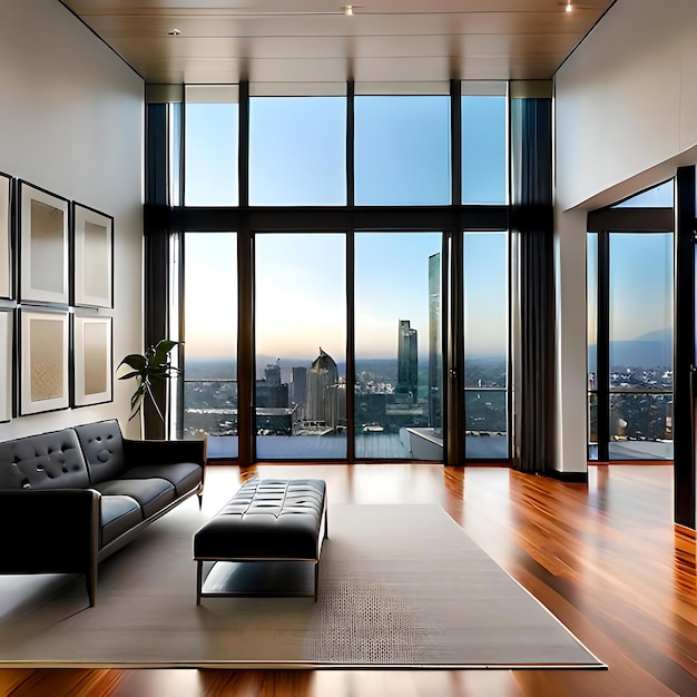 Photo a dining room with a table and chairs