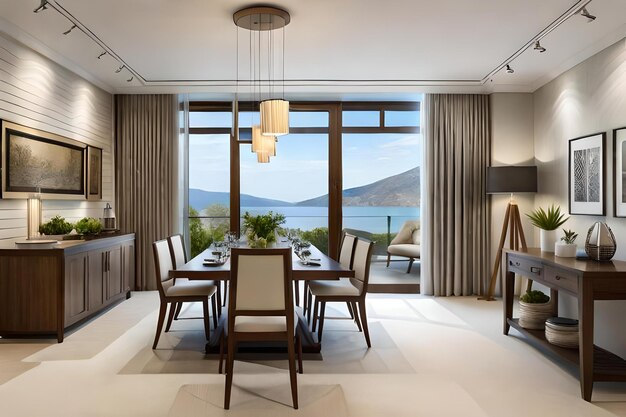 Dining room with a view of the ocean