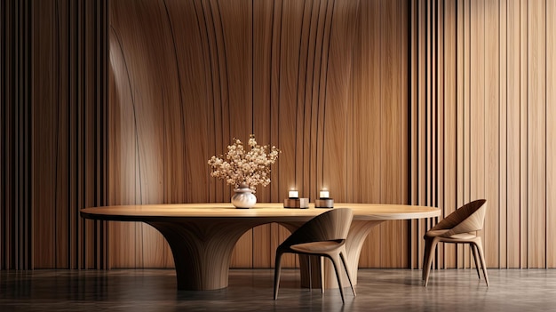 Dining Room With Wooden Table and Chairs