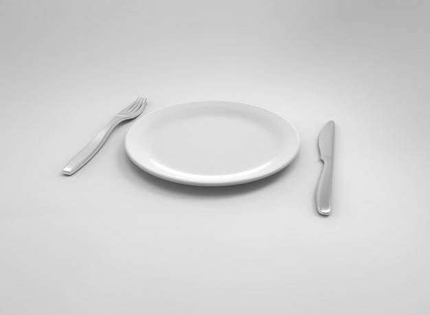 Dining set in white background