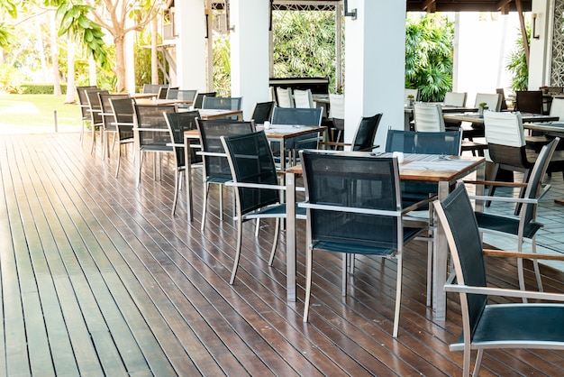 dining table and chair in cafe restaurant