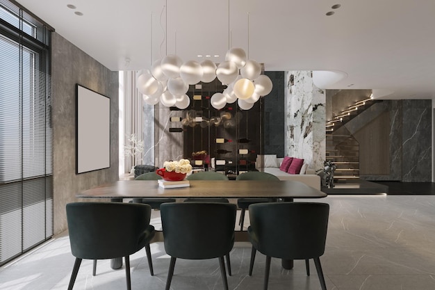 Декорация обеденного стола умный дизайн интерьера гостиной для двухэтажного дома