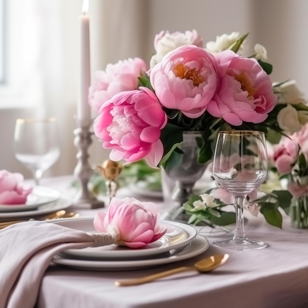 dining table in a lush garden