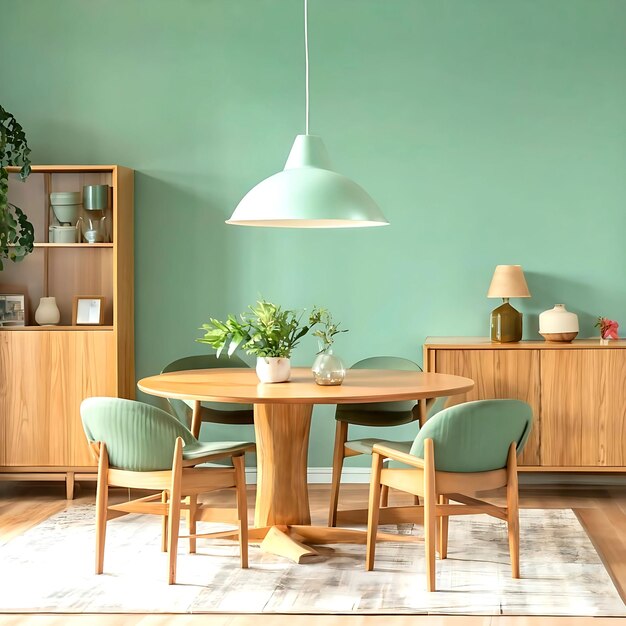 Dining table in room