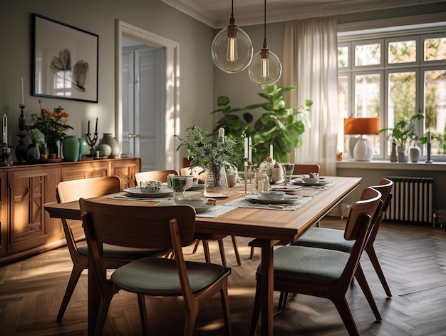 dining table set in a beautiful room