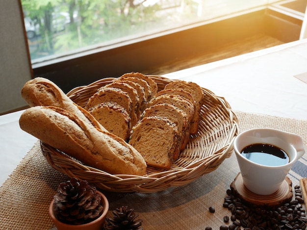 Dining table with breakfast