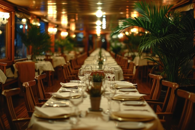 dining table in the yacht design professional advertising photography