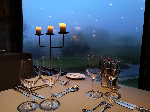 Foto nebbia della cena