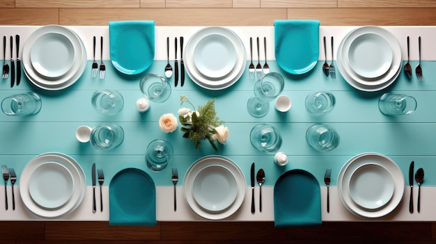 Dinner party table setting