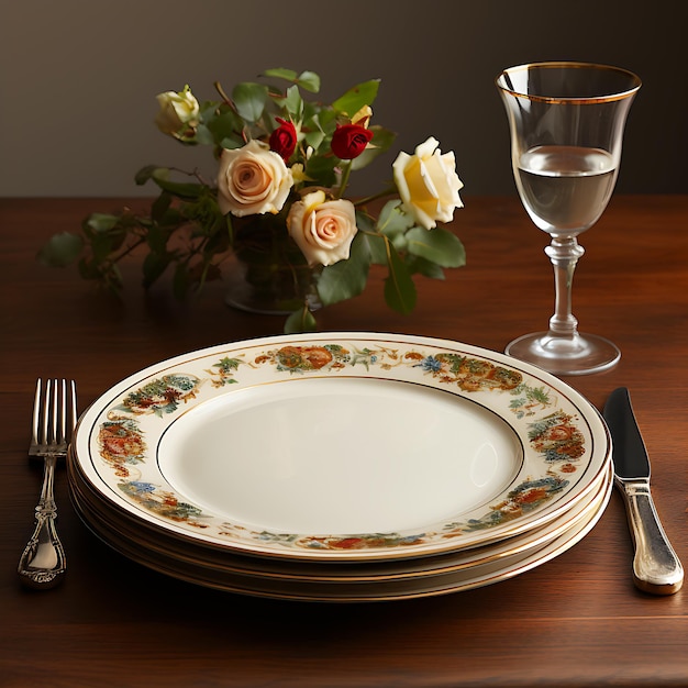 Настройка тарелки для ужина ИИ Изображение