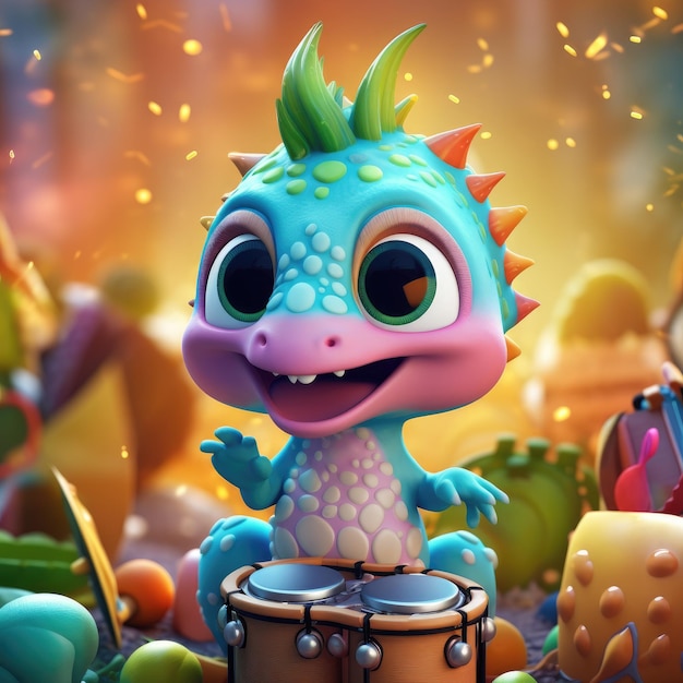 Dino Beats A Delightful Clay Animation Musical with Adorable Baby Dinosaur Rocking the Timpani