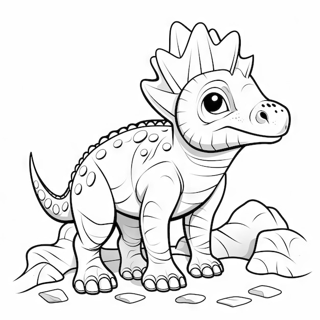 Photo dinosaur coloring page for kids