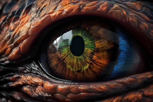 Dinosaur eye closeup Reptile face Generate Ai