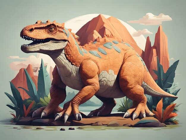 иллюстрация плоского динозавра