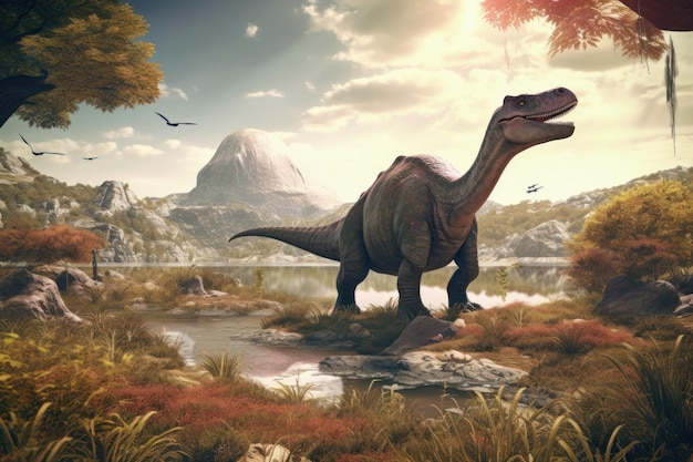 Динозавр природа доисторическая модель игрушки Generate Ai