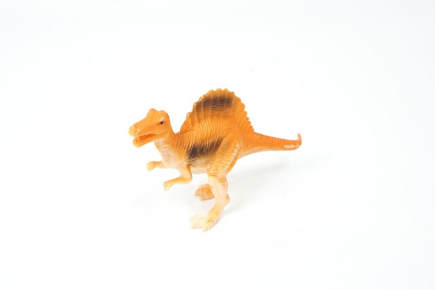 Dinosaur. plastic rubber toy isolated on white.