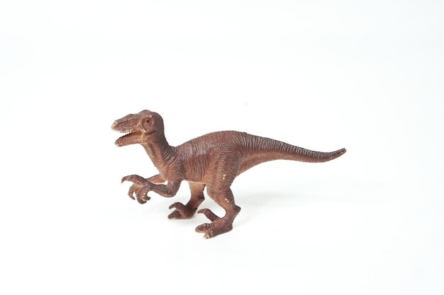 Dinosaur. plastic rubber toy isolated on white.