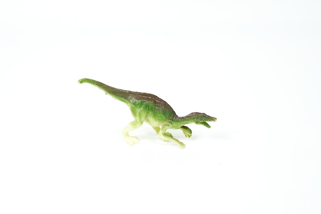 Dinosaur. plastic rubber toy isolated on white.