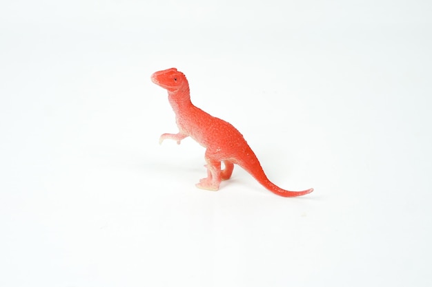 Dinosaur. plastic rubber toy isolated on white.