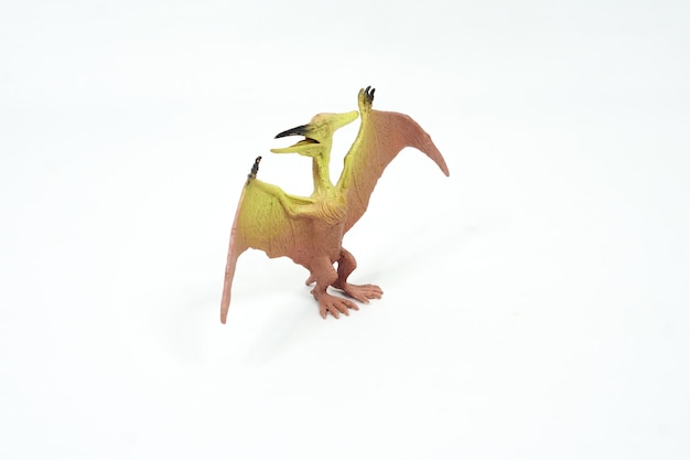 Dinosaur. plastic rubber toy isolated on white.