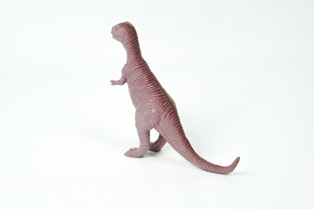 Dinosaur. plastic rubber toy isolated on white.