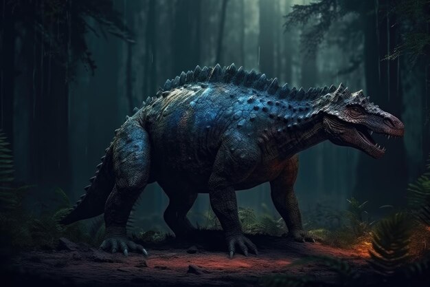Dinosaur tyrannosaurus rex with powerful jaws open ferocious might of the trex