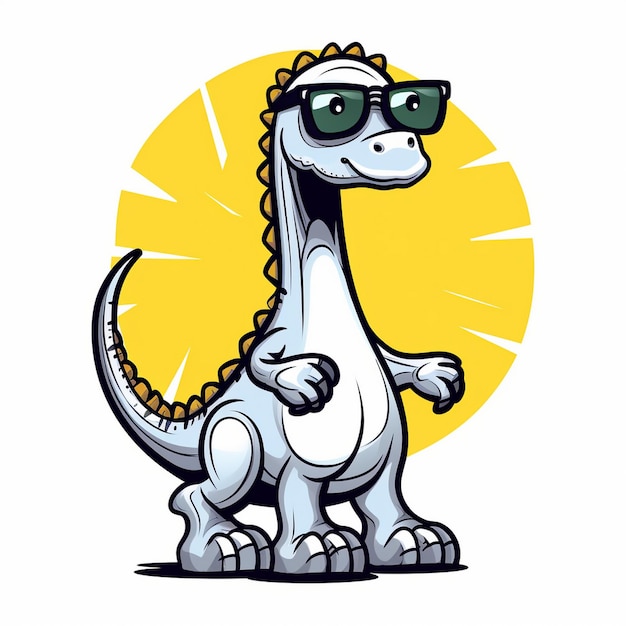 Photo a dinosaur with glasses on his head and the glasses on