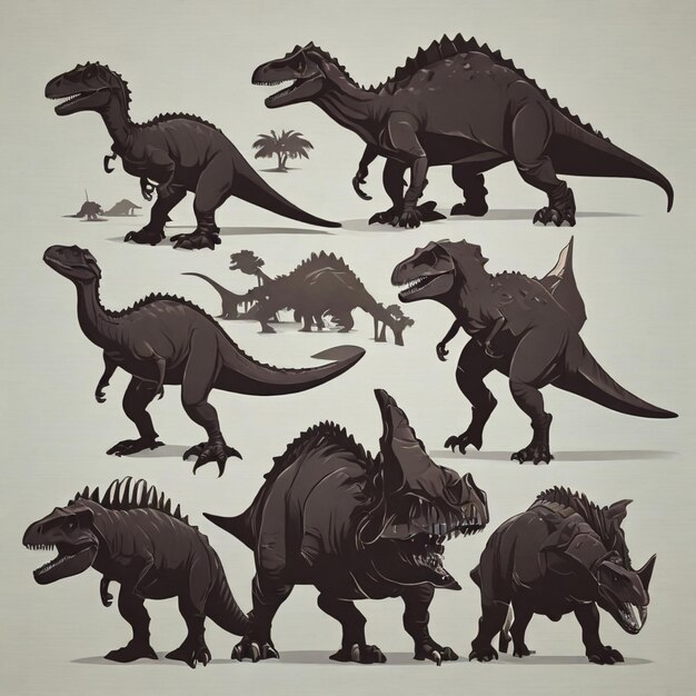 Dinosaurus silhouetten vector achtergrond