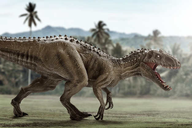 Dinosaurus Tyrannosaurus Rex in de jungle