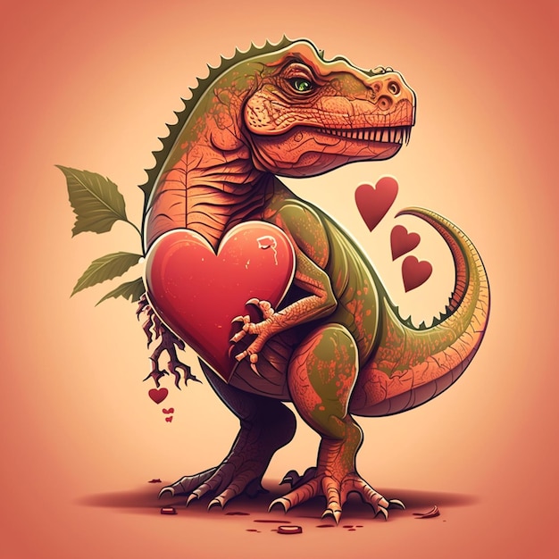 Dinosaurus valentine vector illustratie