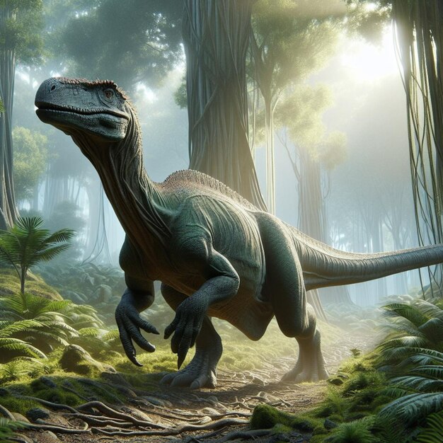 Фото Динозавр в лесу
