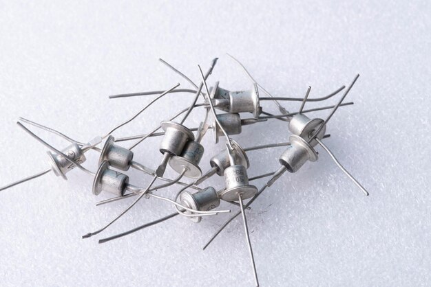 Photo diodes electronic components on a white background