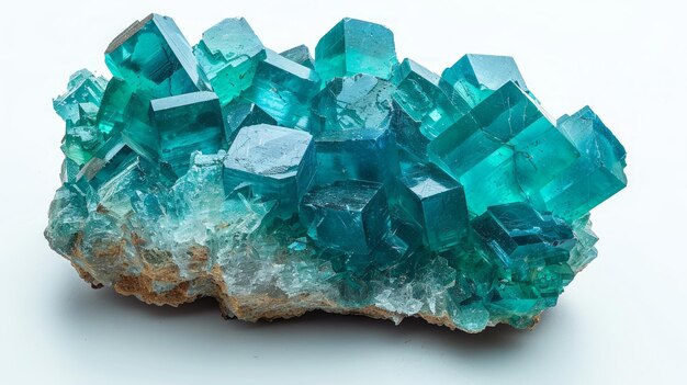 Dioptase Gemstone on White Background Generative AI