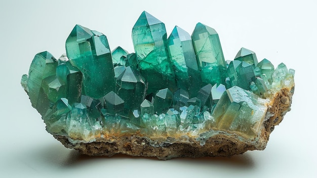 Dioptase Gemstone on White Background Generative AI