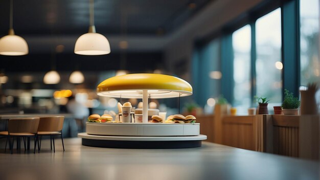 Diorama Fast Food Store Man Eating Burger French Fries Indoor Restaurant Miniature Micro Photography