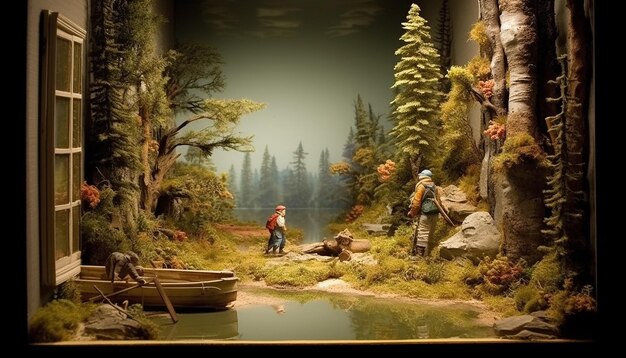 Diorama professional photo shoot Minimal models miniature concept