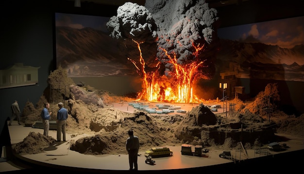 Diorama van de opstelling van een kernbom van Robert Oppenheimer