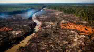 Photo the dire consequences of amazon and essequibo basin deforestation a closer look at brazil and venez