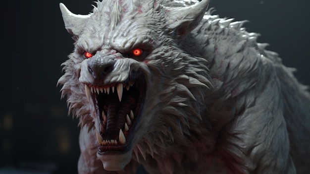 Dire wolf demon Ai Generative