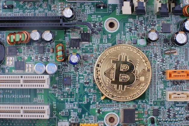 Direct boven opname van bitcoin op de printplaat