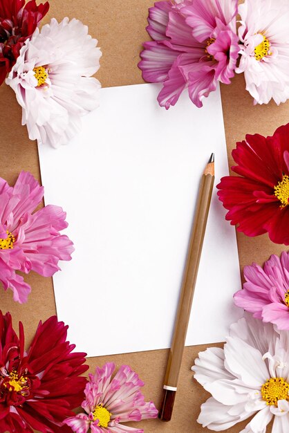 Foto direct boven schot van roze bloemenvaas op tafel