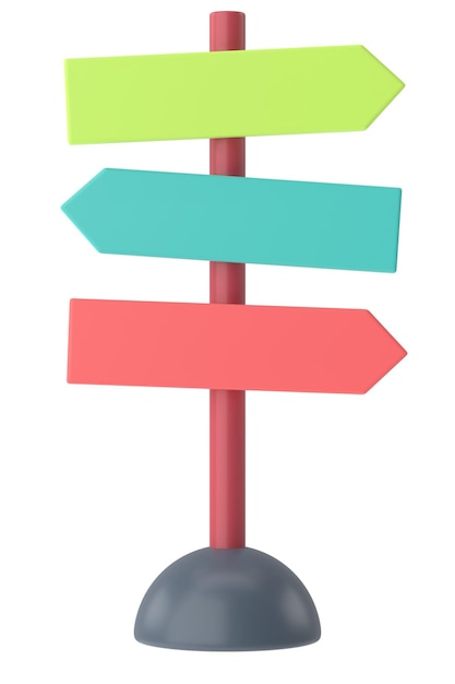 Direction sign 3D signpost 3D illustration