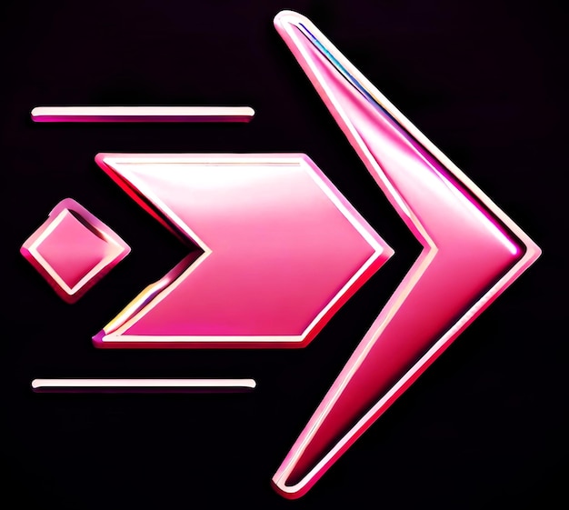 Directional Pink Arrow Symbol