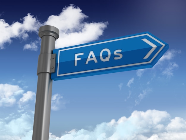 Directional Sign FAQS - Blue Sky and Clouds Background