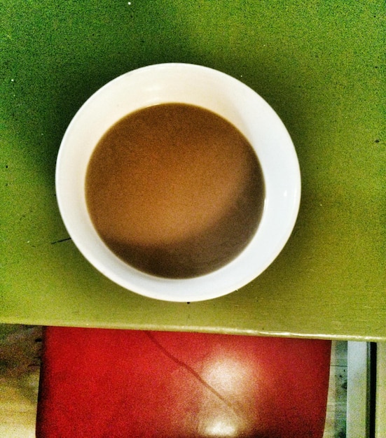 사진 커피 컵의 바로 위쪽